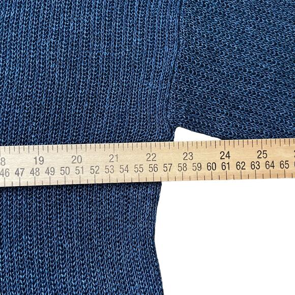 J. Jill Boxy Spring Sweater Womens Sz L Blue Open Knit Pullover Crew Neck - Picture 8 of 10
